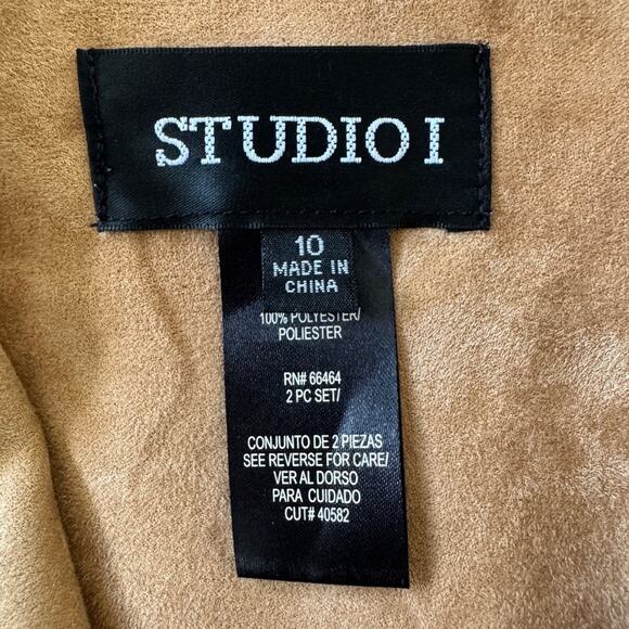 Vintage ‘00s Studio I Tan Faux Suede Single Breasted Blazer - Picture 5 of 6